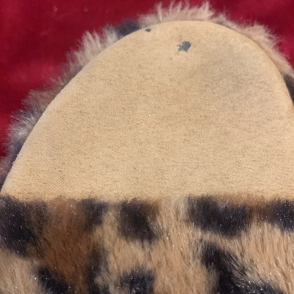 Liliana Leopard Print Fuzzy Faux Fur Slide Flatform Sandals Size 9 - Picture 6 of 7